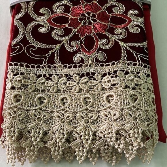 3PC Beth Crochet Embroidery Kitchen Curtain Set, Basement - Picture 1 of 5